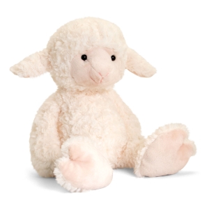 Personalised Teddy Bears - 9 Inch 23cm Keel Toys Love To Hug Lamb Teddy Bear - Printed on a white T-shirt - Any Name / Text or Custom Message