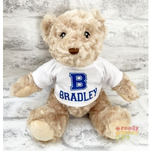 Personalised Any Initial and Name Teddy Bear Soft Toys - Any Text or Personal Custom Message