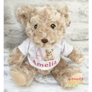 Personalised Any Initial and Name Bear Design Teddy Bear Soft Toys - Any Text or Personal Custom Message