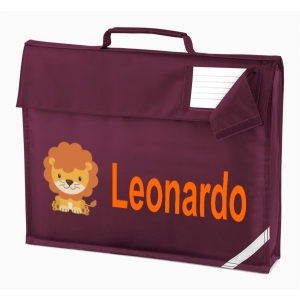 Personalised Lion Any Name Printed Kids Children's School Nursery Book Bag