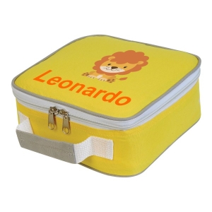 Personalised Lion Any Name Printed Kids Children's School Lunch Box Cooler Bag