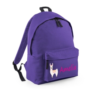 Personalised Llama Any Name Printed Kids Children's School Nursery Backpack Rucksack Bag