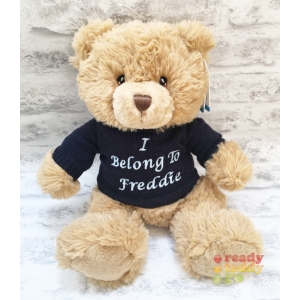 Personalised Embroidered Teddy Bears - Large 11 Inch 29cm Keel Toys Eco Harry Brown Teddy Bear Unisex Boy Girl Wearing Knitted Jumper - Any Name / Text or Custom Message