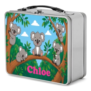 Koala Scene Any Name Metal Lunch Box Tin