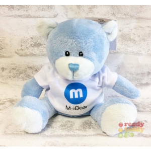 Promotional Branded Company School Charity Logo Printed Teddy Bears - Bundles Blue Bear 19cm