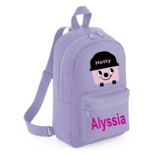 Personalised Hetty Hoover Any Name Printed Kids Children's School Mini Backpack Rucksack Bag