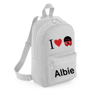 Personalised I Heart / Love Henry Hoover Any Name Printed Kids Children's School Mini Backpack Rucksack Bag