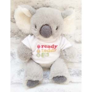 Personalised Teddy Bear - Mini Keel Toys Eco Baby Koala Teddy Bear - Printed T-Shirt - Any Name / Text or Custom Message