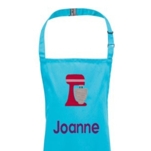 Personalised Children's Kids Bib Apron - Any Name Cake Mixer Design Embroidered