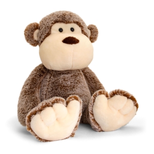 Personalised Teddy Bears - 9 Inch 23cm Keel Toys Love To Hug Monkey Teddy Bear - Printed on a white T-shirt - Any Name / Text or Custom Message