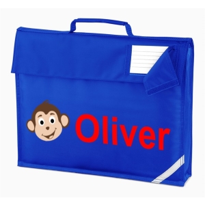 Personalised Monkey Any Name Printed Kids Children's School Nursery Book Bag