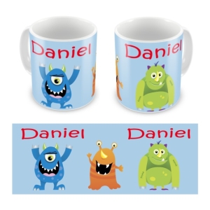 Personalised Kid's Children's 10oz Mugs / Cups - Monsters Boys Any Name Design