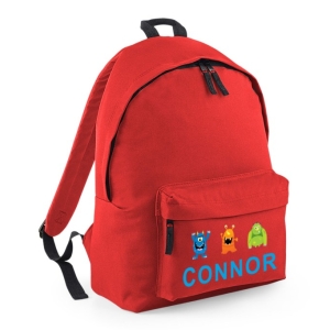 Personalised Boy Monsters Any Name Printed Kids Children's School Nursery Backpack Rucksack Bag