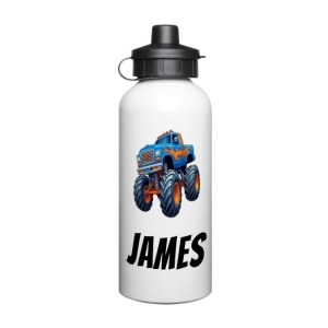 Personalised Children's 600ml Sport Water Drinks Bottle - Any Kids Name - Monster Truck