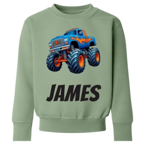 Monster Truck Any Name Childrens Sweatshirt / Jumper