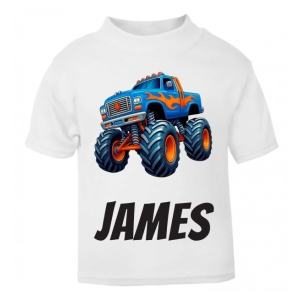 Monster Truck Any Name Childrens Printed T-Shirt