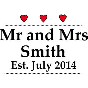 Mr and Mrs Wedding Design