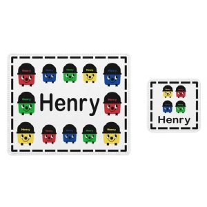 Personalised Children's PU Leather Effect Printed Placemat & Coaster Set - Any Kids Name - Unicorns Design