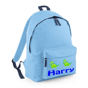Personalised Cute Dinosaur Any Name Printed Kids Children's School Nursery Backpack Rucksack Bag