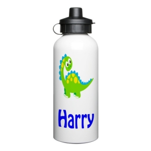 Personalised Children's 600ml Sport Water Drinks Bottle - Any Kids Name - Cute Dinosaur Design
