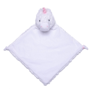 Personalised Baby Comfort Blanket - 13 Inch Stardust The White Unicorn Blankie / Comforter - Embroidered Any Name / Text