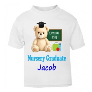 Nursery / Preschool Graduate Chalkboard Any Name Childrens Printed T-Shirt