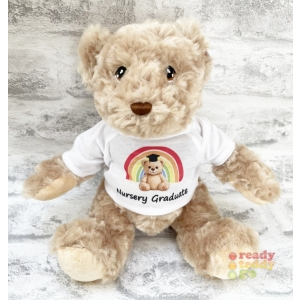 Personalised Teddy Bear Graduation Hat & Rainbow | Nursery Preschool Graduate School Leaving Gift
