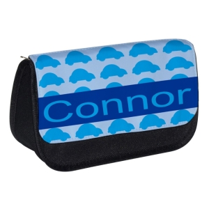 Personalised Cars Repeat Pattern Any Name Printed Kids Children's School Pencil Case