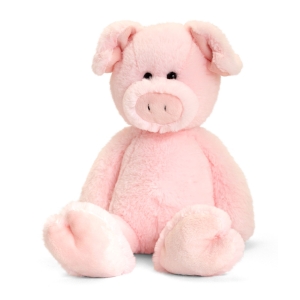 Personalised Teddy Bears - 9 Inch 23cm Keel Toys Love To Hug Pig Teddy Bear - Printed on a white T-shirt - Any Name / Text or Custom Message
