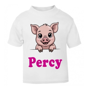 Pig Any Name Childrens Printed T-Shirt