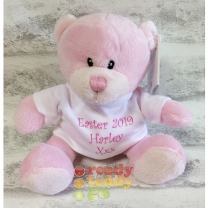 Personalised Teddy Bear - Mini Bundles The Pink Teddy Bear - Printed T-Shirt - Any Name / Text or Custom Message