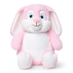 Personalised Teddy Bear - 14 Inch Cubbies Munchkin Pie The Pink Bunny Rabbit - Embroidered with NAME / TEXT / Baby Birth Details