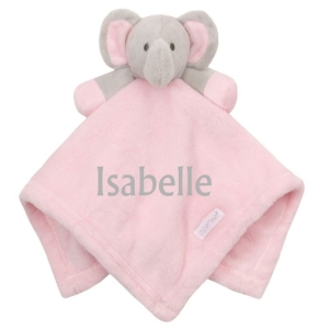 Personalised Baby Comfort Blanket / Comforter - 30cm Pink Elephant - ANY NAME
