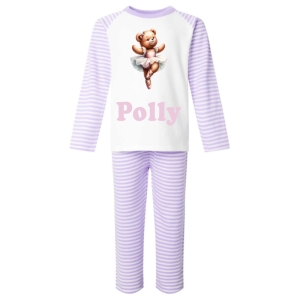 Ballerina Bear Any Name Childrens Pyjamas