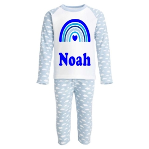 Blue Rainbow Any Name Childrens Pyjamas