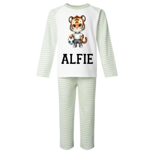 Tiger Footballer Any Name Childrens Pyjamas