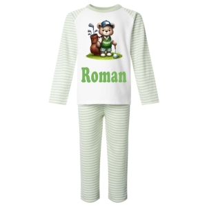Golfer Bear Any Name Childrens Pyjamas