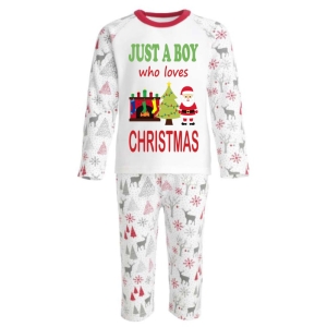 Just a Boy / Girl who loves CHRISTMAS Childrens Pyjamas
