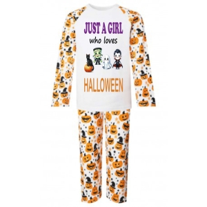 Just a Boy / Girl who loves HALLOWEEN Childrens Pyjamas