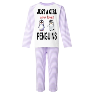 Just a Boy / Girl who loves PENGUINS Childrens Pyjamas