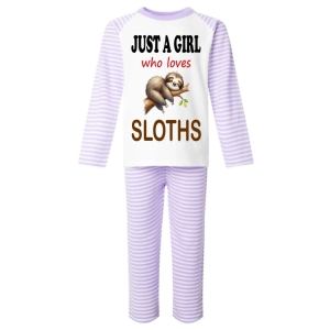 Just a Boy / Girl who loves SLOTHS Childrens Pyjamas
