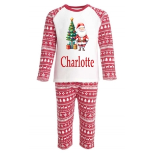 Christmas Tree and Santa Any Name Childrens Pyjamas