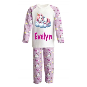 Unicorn Sleeping on Cloud Any Name Childrens Pyjamas