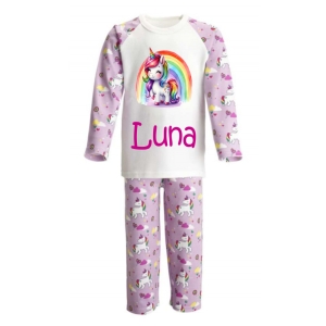 Unicorn Rainbow Any Name Childrens Pyjamas