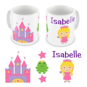 Personalised Kid's Children's 10oz Mugs / Cups - Choice of Princess + Any Child's Name Design