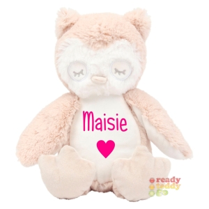 Small Owl Soft Toy - Felt, Glitter or Plain Vinyl on TUMMY