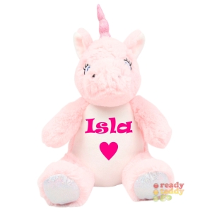 Small Unicorn Soft Toy - Felt, Glitter or Plain Vinyl on TUMMY
