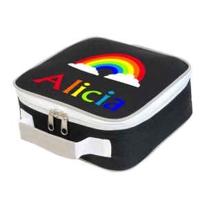Personalised Rainbow Any Name Printed Kids Children's School Lunch Box Cooler Bag