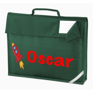 Personalised Rocket Any Name Printed Kids Children's School Nursery Book Bag