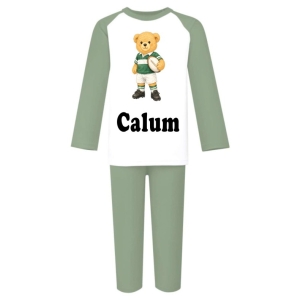 Teddy Bear Rugby Player Any Name Childrens Pyjamas